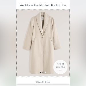A&F Wool Blend Blanket Coat in Cream